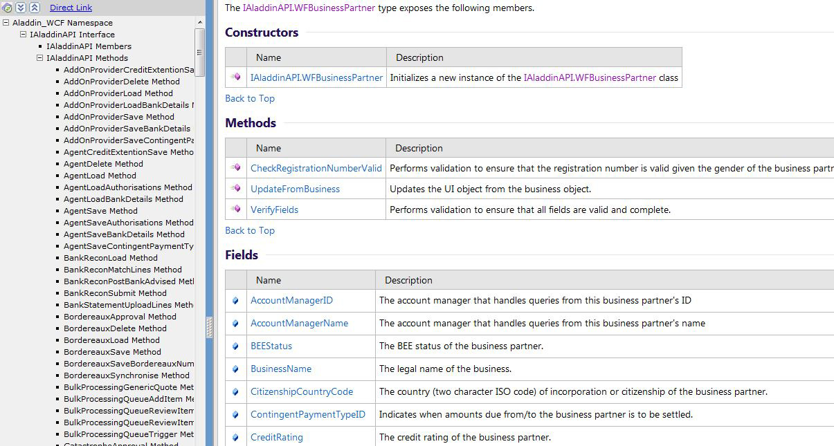 Core API illustration